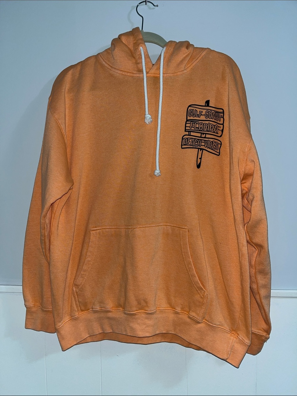 Peach Hoodie Gulf Coast, Florida beach vibes, pullover hoodie size large Unisex